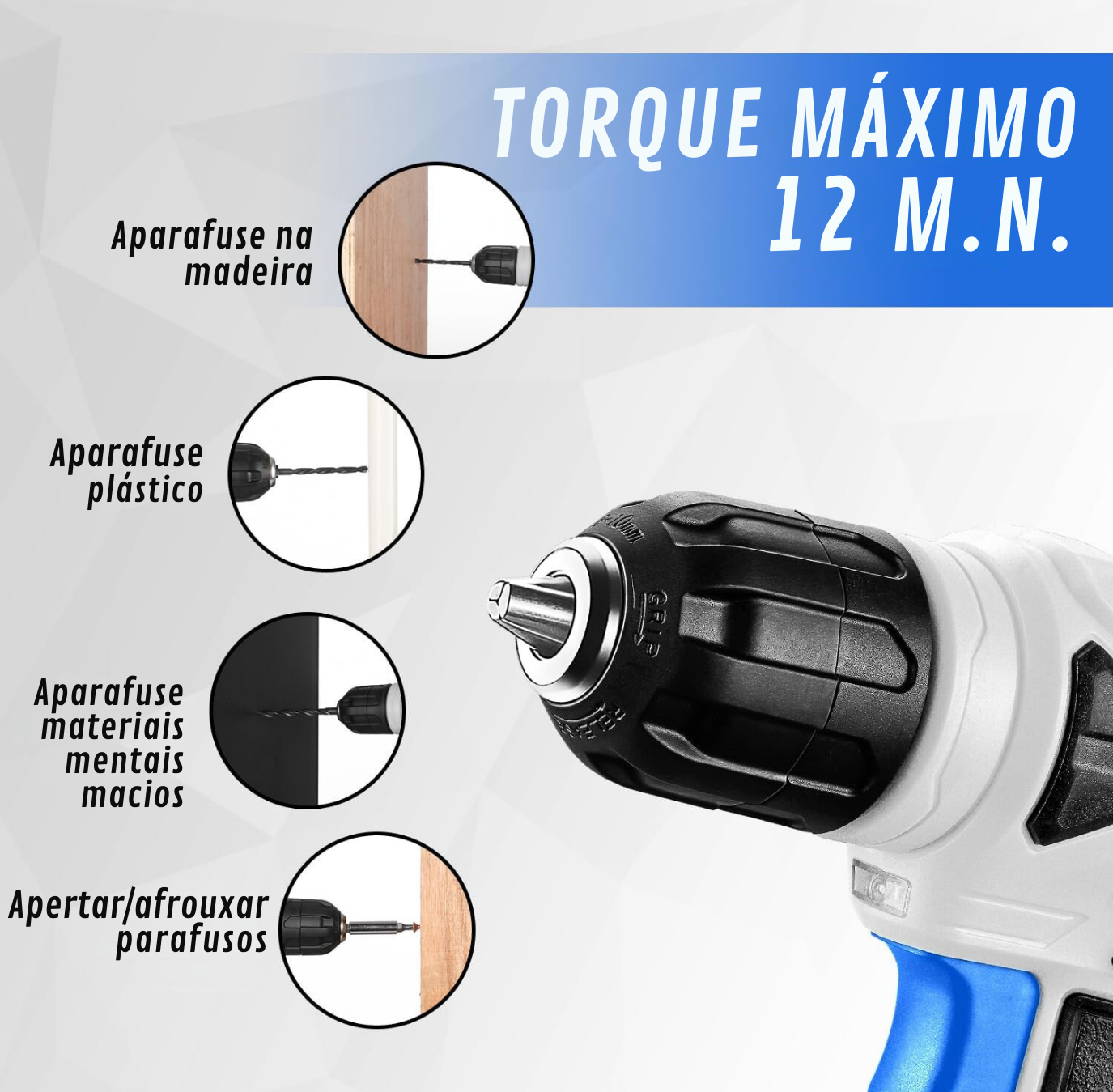 ToolMaster™ - Conjunto de 126 Ferramentas com Berbequim Recarregável