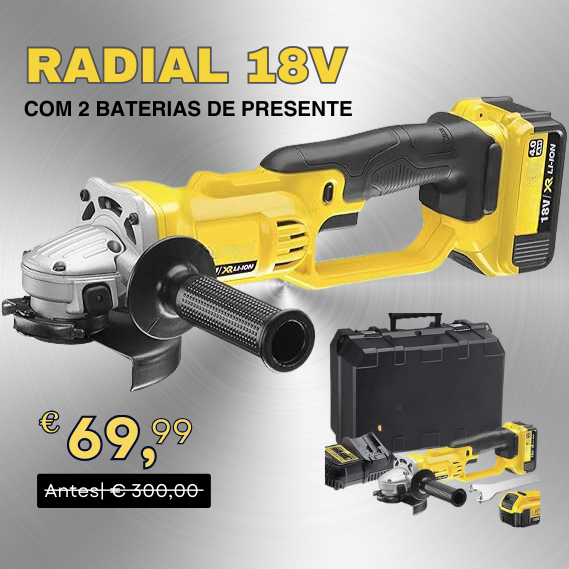 BladeX™- Potência Sem Fios: Radial de 18V com 2 Baterias Incluídas